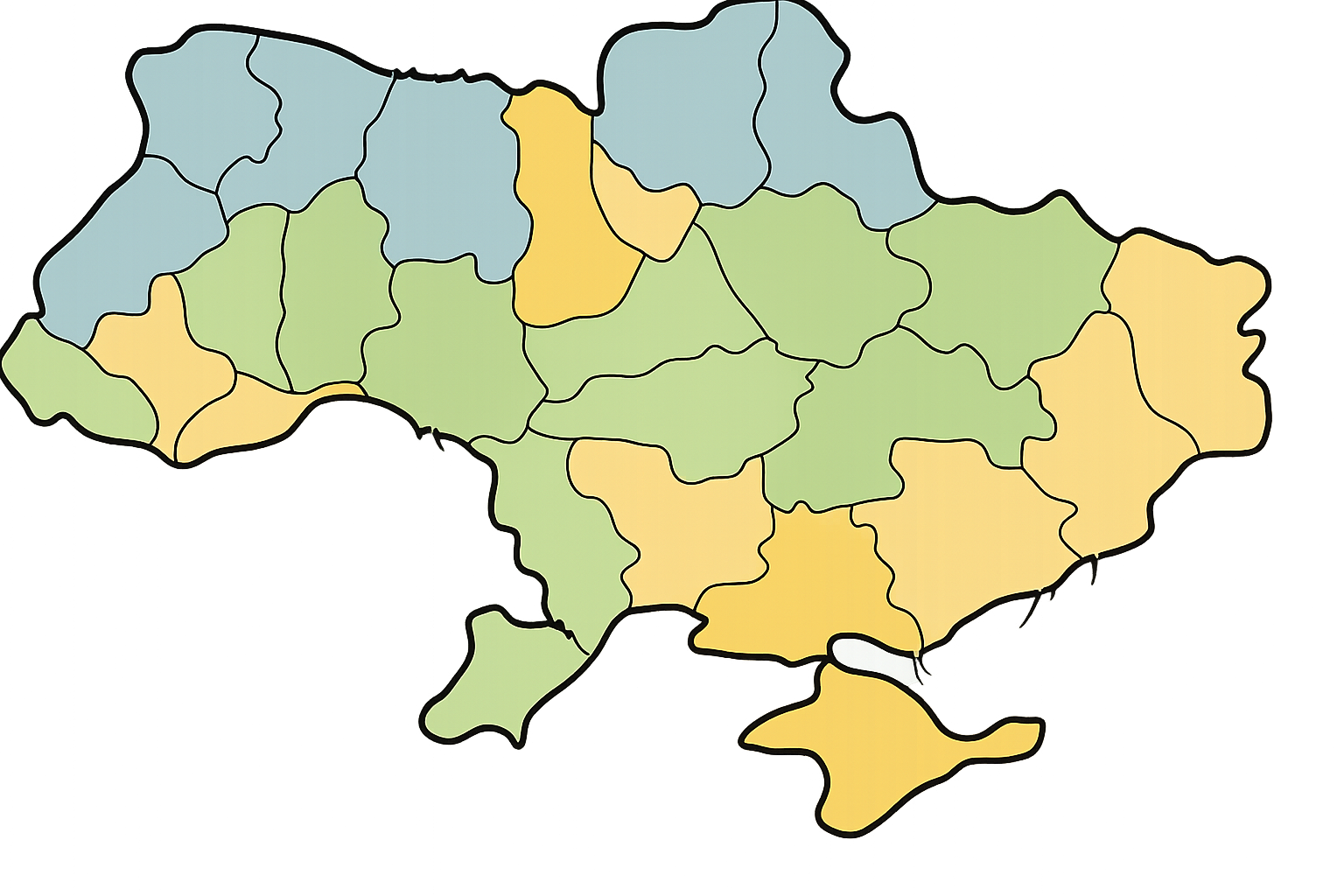 Мапа України з активними оголошеннями